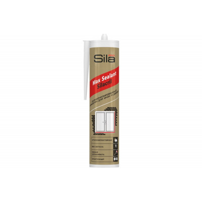 Sila PRO Max Sealant Silacril, силиконизированный герметик для окон и дверей, БЕЛЫЙ, 290 мл Sila PRO Max Sealant Silacril, силиконизированный герметик для окон и дверей, БЕЛЫЙ, 290 мл