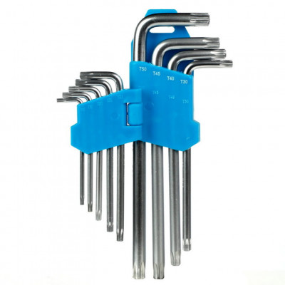 Набор ключей-звездочек TORX T10-T50 (короткие) KW Набор ключей-звездочек TORX T10-T50 (короткие) KW