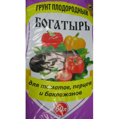 Биогрунт Богатырь для Томатов,Перца и Баклажанов 60л (45 шт) Биогрунт Богатырь для Томатов,Перца и Баклажанов 60л (45 шт)