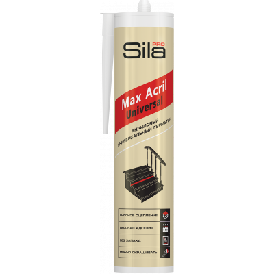 Sila PRO Max Acril Universal, АКРИЛОВЫЙ универс. герметик Белый, 290мл (12) Sila PRO Max Acril Universal, АКРИЛОВЫЙ универс. герметик Белый, 290мл (12)
