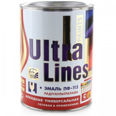Эмаль ПФ-115 Ярко-Зеленая 0,8 кг ULTRA LINES Эмаль ПФ-115 Ярко-Зеленая 0,8 кг ULTRA LINES