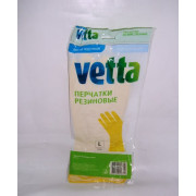 Перчатки резиновые желтые L VETTA 447006