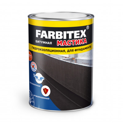 Мастика битумная гидроизоляционная 2кг (фундамент) FARBITEX (6шт) Мастика битумная гидроизоляционная 2кг (фундамент) FARBITEX (6шт)