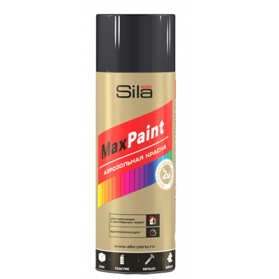 Эмаль аэроз. Sila HOME Max Paint универс. ЧЕРНЫЙ матовый 520мл RAL9005 Эмаль аэроз. Sila HOME Max Paint универс. ЧЕРНЫЙ матовый 520мл RAL9005