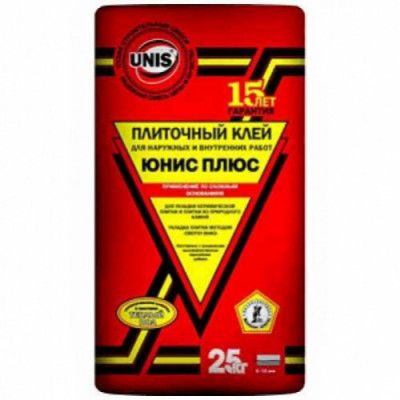 Клей для плитки UNIS Плюс (25 кг) Клей для плитки UNIS Плюс (25 кг)