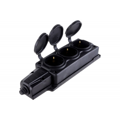 Колодка 3гн. с загл.каучук ОУ (2Р+Е ,16А/220-240В,IP54 (908790)черн.Турция CB Колодка 3гн. с загл.каучук ОУ (2Р+Е ,16А/220-240В,IP54 (908790)черн.Турция CB