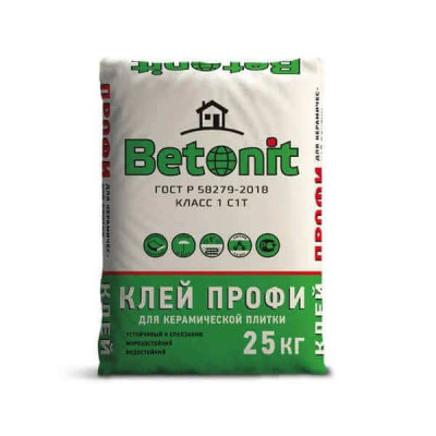 Клей плиточный Профи (25кг) С0 (для внутр. работ) БЕТОНИТ (70) Клей плиточный Профи (25кг) С0 (для внутр. работ) БЕТОНИТ (70)