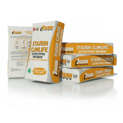 Штукатурка ЭТАЛОН КЛИМЛАЙФ (30кг) гипсовая серая Штукатурка ЭТАЛОН КЛИМЛАЙФ (30кг) гипсовая серая