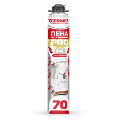 Пена монтажная Germez PRO 70 (1000мл) всесезонная (-10С*) 6501507 Политех Пена монтажная Germez PRO 70 (1000мл) всесезонная (-10С*) 6501507 Политех