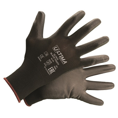 Перчатки BLACK TOUCH нейлоновые с полиуретановым покрытием,XХL/11 - черные(ULTIMA) ULT615 Перчатки BLACK TOUCH нейлоновые с полиуретановым покрытием,XХL/11 - черные(ULTIMA) ULT615